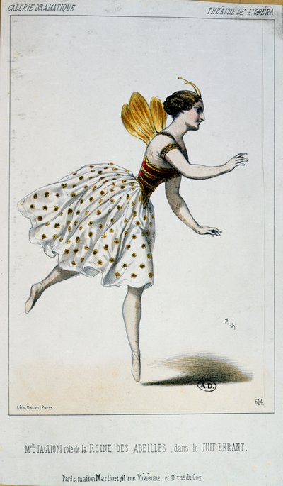 Maria Taglioni (1804-84) en Reine des Abeilles dans Le Juif errant par Jacques Fromental Halévy (1799-1862) vers 1852 - French School