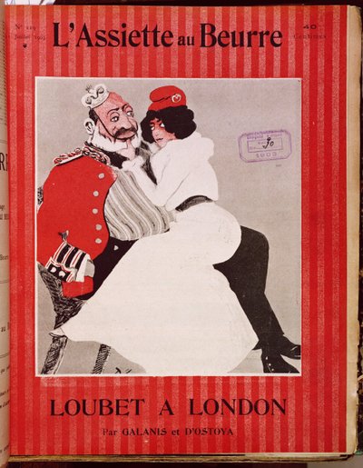 Marianne assise sur les genoux du roi Édouard VII (1841-1910), couverture de L