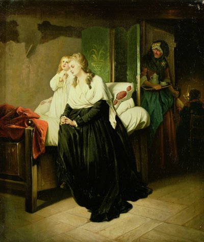 Marie-Antoinette partant pour son exécution (une de la paire) - French School