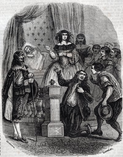 Marie de Médicis (1573-1642), reine de France et régente du royaume pour son fils, dormant dans son lit - Marie de Médicis, deuxième épouse du roi Henri IV de France, de la maison de Bourbon, régente pour son fils, La régente montrant son fils, Louis XIII  - French School