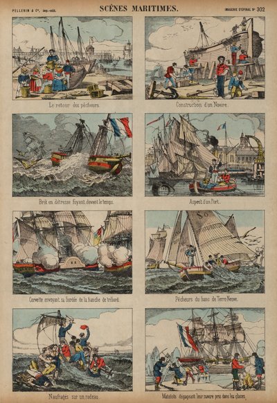 Scènes maritimes - French School