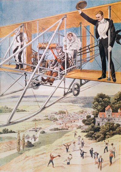 Mariage en avion, illustration du Petit Journal 1911 - French School