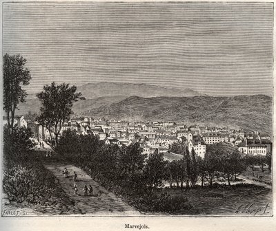 Marvejols - Lozère - Languedoc-Roussillon (gravure dans 