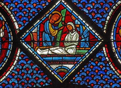 Fenêtre de Marie-Madeleine : Lazare - sa résurrection - French School