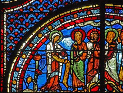 Fenêtre de Marie-Madeleine : Marie annonce la Résurrection aux disciples - French School