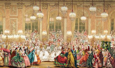 Bal masqué à la cour de Louis XV - French School