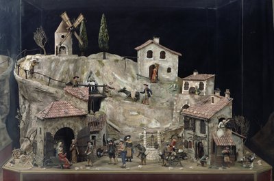 Scène de village mécanique - French School