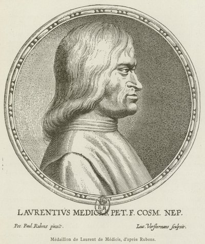 Medaillon de Laurent de Medicis - French School