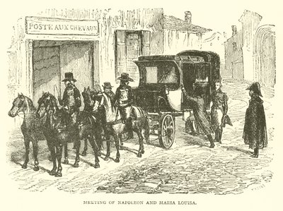 Rencontre de Napoléon et Maria Louisa (gravure) - French School