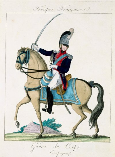 Membre de la Garde du Corps, de Troupes Françaises, pub. chez Basset, Paris, vers 1790 - French School