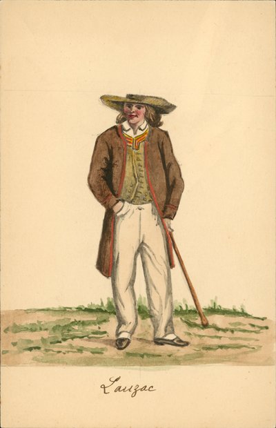 Costume masculin de Lauzach, Morbihan - French School
