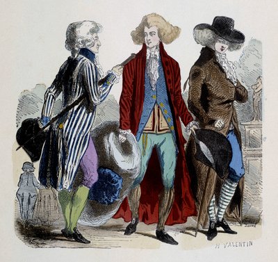 Mode masculine à Paris en 1787. - French School