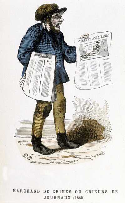 Marchand de crimes ou crieur de journaux - French School