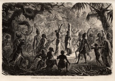 Meriah Pujah ou sacrifice humain, Khondistan - French School