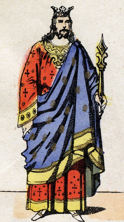 Dynastie mérovingienne : Portrait de Dagobert III (699-715) roi des Francs de 711 à 715. Imagerie d