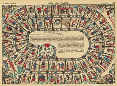 Jeu de société militaire (lithographie couleur) - French School