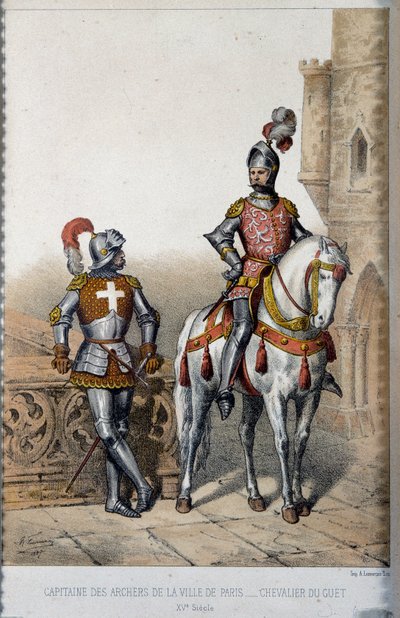 Uniforme militaire : capitaine des archers de la ville de Paris et chevalier de la guet en 15ème siècle - French School