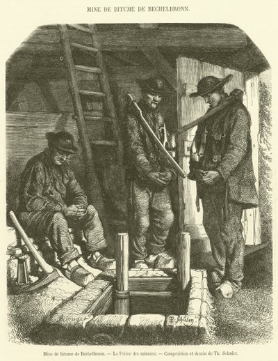 Mine de bitume de Bechelbronn, La Prière des mineurs - French School