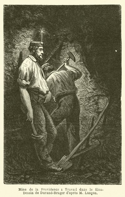 Mine de la Providence, travail dans le filon - French School