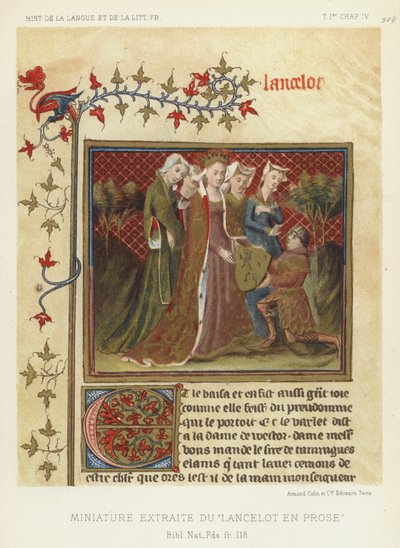 Miniature extraite du Lancelot en prose - French School