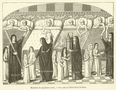 Miniature du quinzième siècle, une salle de l