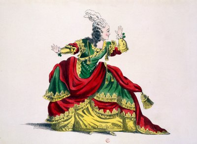 Mlle Sainval en Zénobie dans Zénobie et Rhadamisthe, fac-similé par Guillaumot fils (gravure à la main) - French School