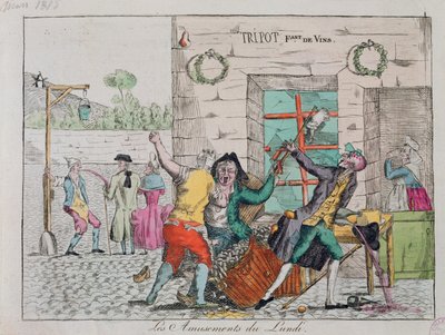 Les amusements du lundi dans un bar, début du 19ème siècle - French School