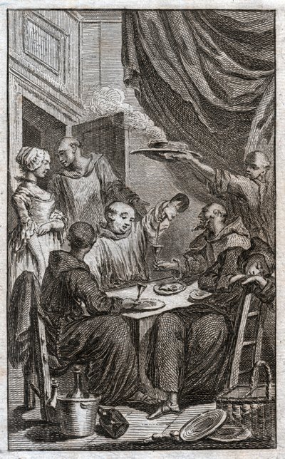 Fête des moines (gravure) - French School