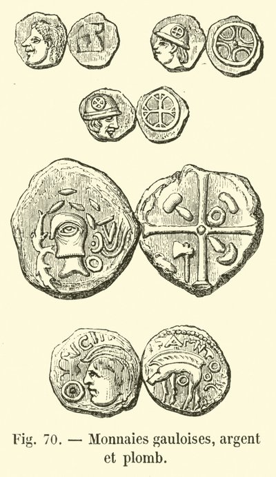 Monnaies gauloises, argent et plomb - French School