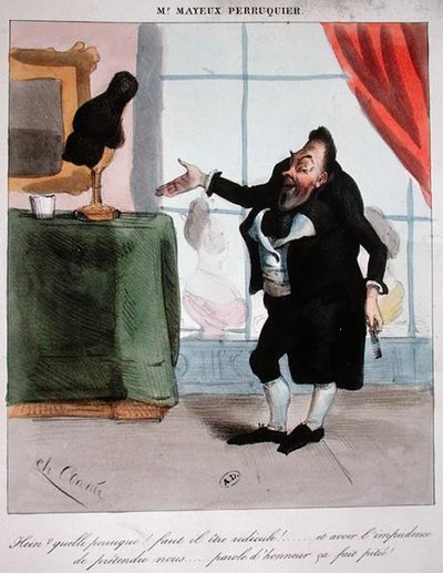 Monsieur Mayeux, le perruquier, vers 1840 - French School