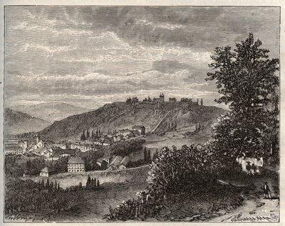 Montmédy - Meuse, en région Lorraine - gravure dans "La France illustrée : géographie, histoire, administration statistique" par V.A. Malt-Brown. 1884 - French School