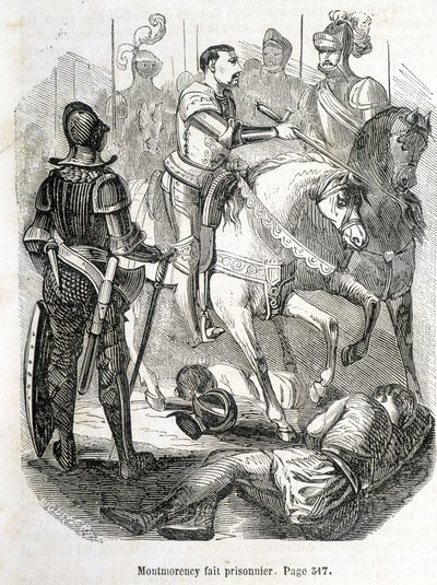 Montmorency fait prisonnier à Pavie (1525) - dans « Histoire de France » par L.-P. Anquetil - French School