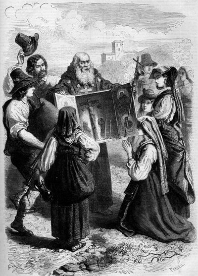 Montrek des reliques à San Gennaro; Italie - French School