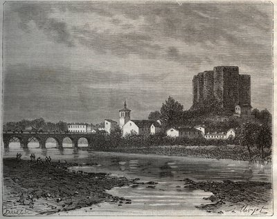 Montrond-les-Bains (Montrond les Bains) département de la Loire dans la région Rhône-Alpes - gravure dans « La France illustrée : géographie, histoire, administration statistique » par V.-A. Malt-Brown. 1884 - French School