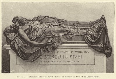 Monument élevé au Père-Lachaise à la mémoire de Sivel et de Croce-Spinelli - French School