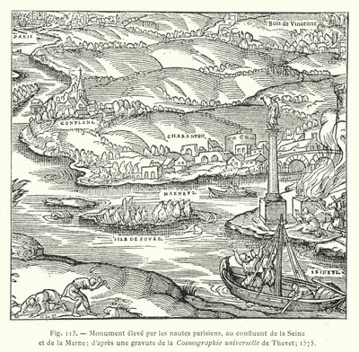 Monument élevé par les nautes parisiens, au confluent de la Seine et de la Marne; d