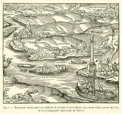 Monument romain élevé au confluent de la Seine et de la Marne, fac-similé d