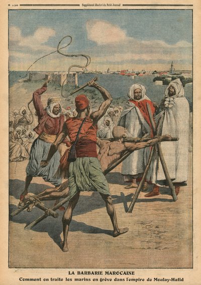 Barbarie marocaine, comment les marins en grève sont traités, illustration de 