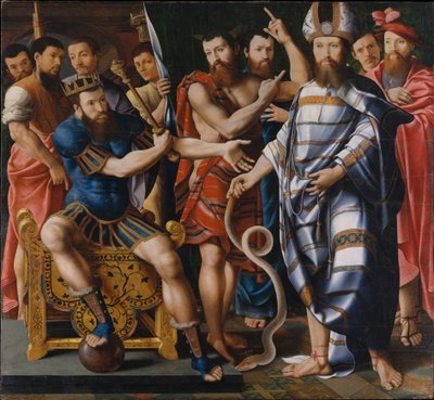 Moïse et Aaron devant Pharaon : Une allégorie de la famille Dinteville, 1537 - French School