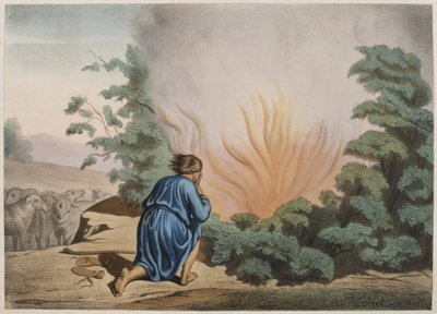 Moïse et le Buisson Ardent, illustration du catéchisme L