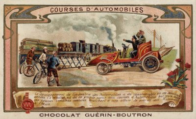 Course automobile (chromolithographie) - French School