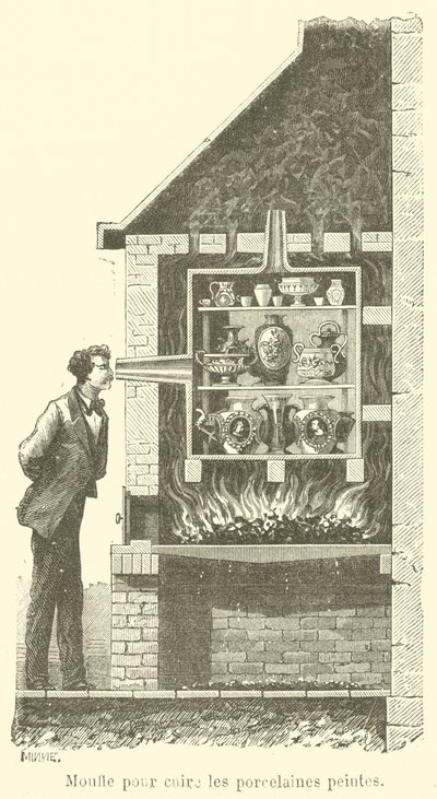 Moufle pour cuire les porcelaines peintes - French School