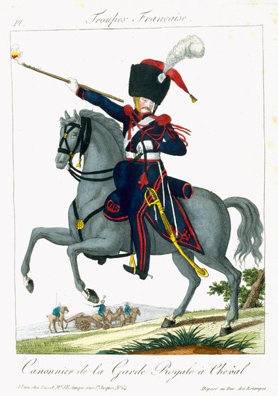 Canonnier Monté de la Garde Royale, de Troupes Françaises, pub. chez Basset, Paris, vers 1790 - French School
