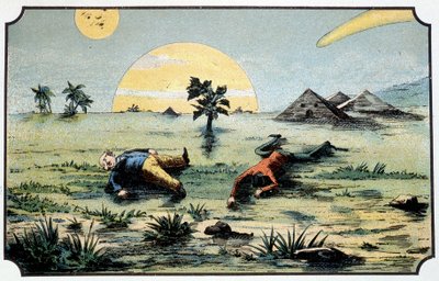 M. Baboulifiche et Papavoine retombent sur terre - dans «Voyage dans la Lune» - French School