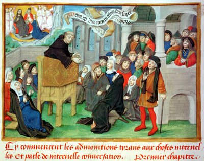 Moine prêchant sur l