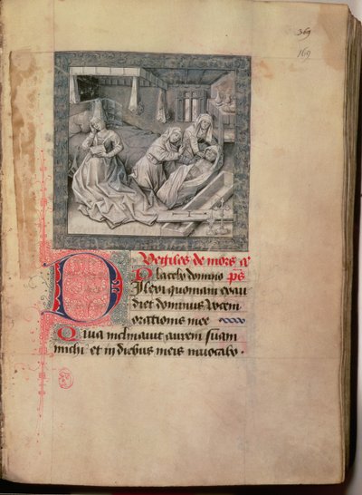 Mort, inhumation et enterrement, des Heures du duc de Bourgogne 1454-55 - French School