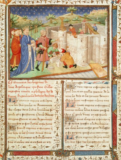 Ms 1015 fol.1 Illustration du Gouvernement des Rois et des Princes - French School
