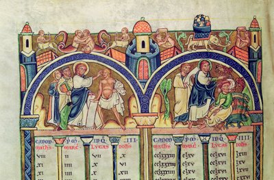 Canon des Évangélistes, détail (Christ guérissant l