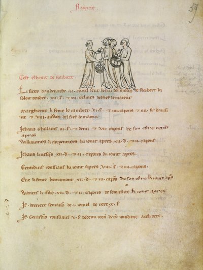 Ms 1175 f.59r Femmes achetant des œufs, du Vieil Rentier d