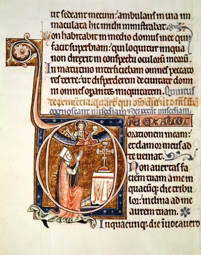 Page illuminée, du Psautier de Saint Louis et Blanche de Castille, 1225-1250 - French School